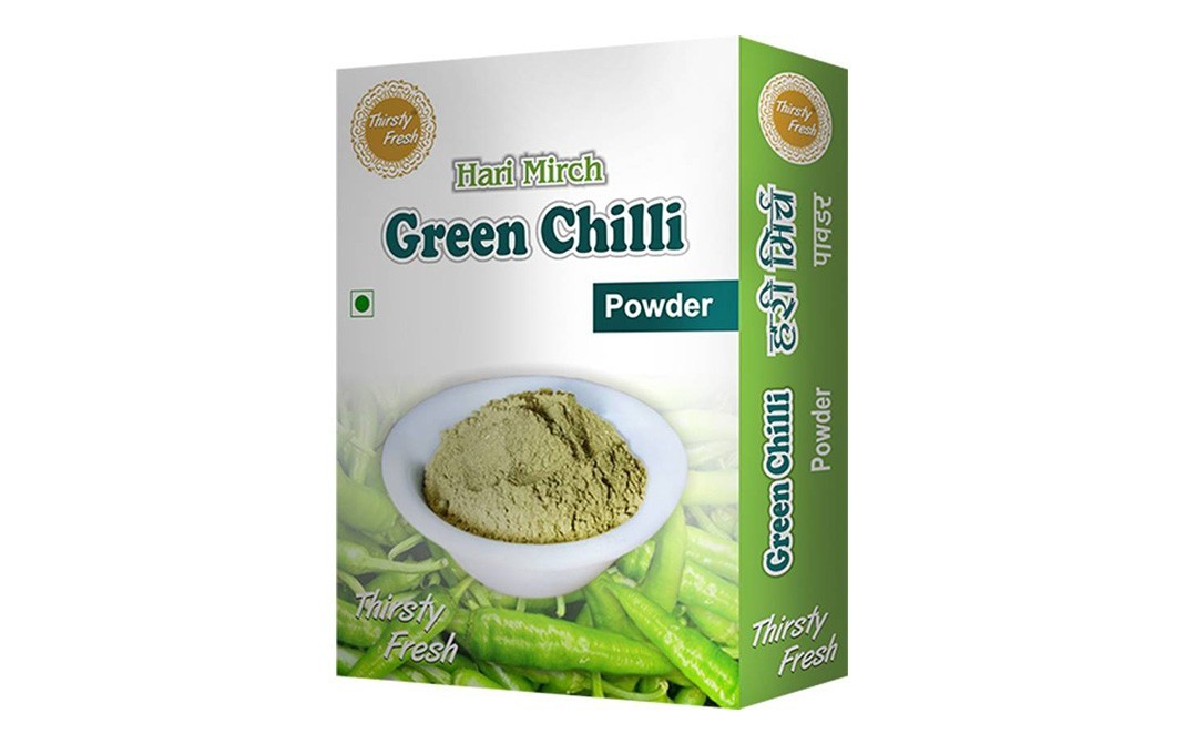 Thirsty Fresh Green Chilli Powder (Hari Mirch)   Box  75 grams